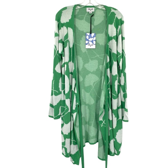 Diane Von Furstenberg Sweaters - Diane Von Furstenberg x Target Ginkgo Green Long Cardigan Knit Wrap Sweater New